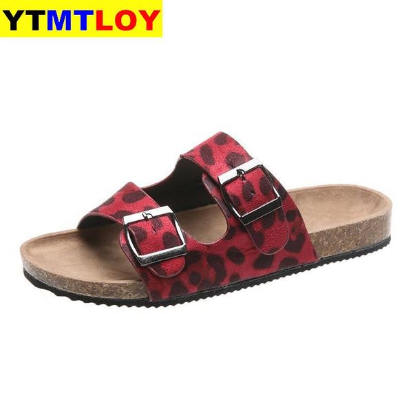 

woman sandals shoes slippers leopard flats outdoor summer platform slides slip on fashion casual comfortable plus size 36-42, Black