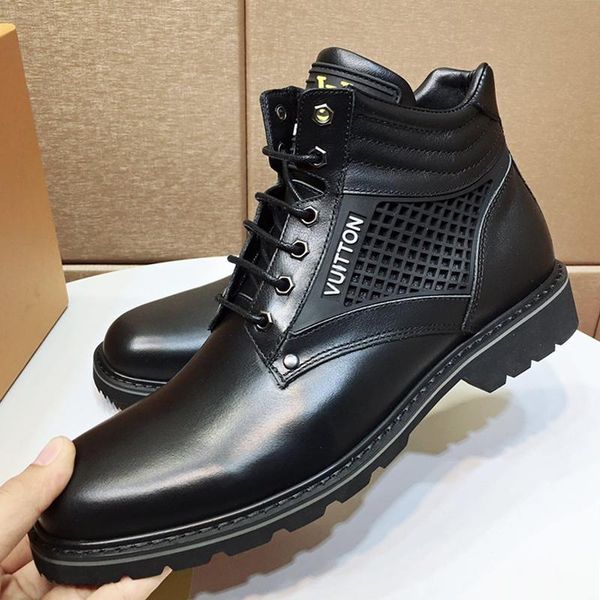 

oberkampf ankle boot men fashoin shoes lightweight outdoor walking shoes dress for male wedding formal lace -up high men shoes sale, Black