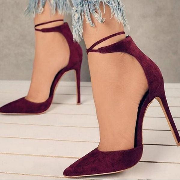 

новая мода лето 2020 универсальной сексуальных стилета шпильки заостренной партии лодыжка шнуровка пятка для женщин свадебных туфель, Black