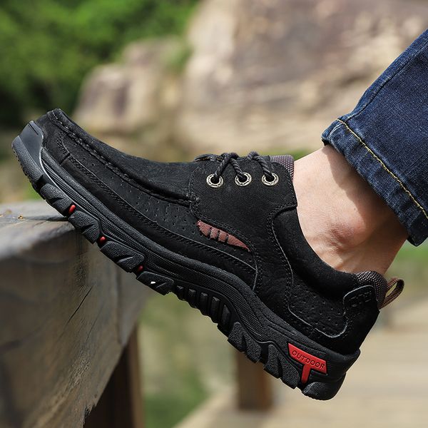 

shoes cuero отдыха продажа кожаных мужчина для мужчины на 2020 мужчина zapatos человек плоский черный яровой случайный обуви sapato informal, Black