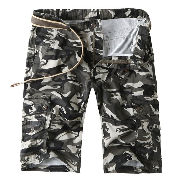 

models summer men's camouflage shorts workwear multi-pocket trousers outdoor casual sports pants shorts-40, White;black