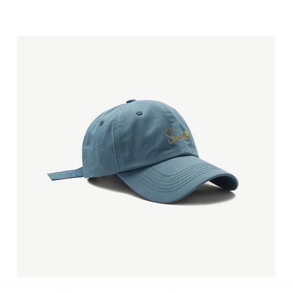 

q0ukt korean ins hat female summer embroidered baseball cap fresh washed cotton baseball cap male letter embroidery soft fashion all-mat, Blue;gray