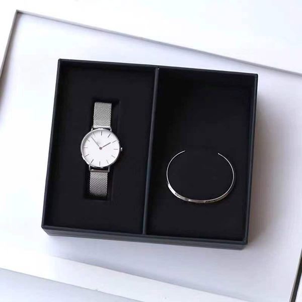 

fashion designer couple watch 40mm 36mm 32mm rose gold steel mesh belt simple casual men and women bracelet gift belt gift box 004, Slivery;brown