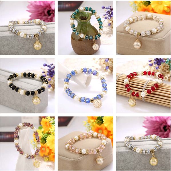 

dhl epacket korean version of the new ladies bracelet fashion exquisite pearl bracelet jewelry djfb525 charm bracelets jewelry, Golden;silver