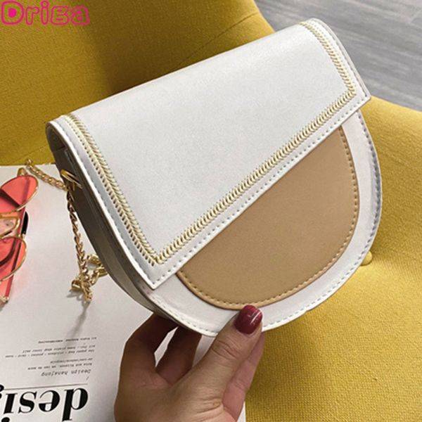 

summer new women bags fashion korean thread chain bags patchwork saddle casual shoulder messenger totes female handbag