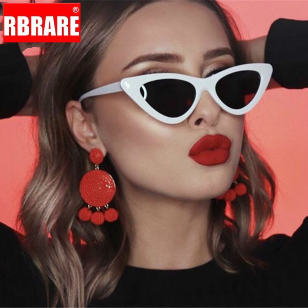 

rbrare vintage triangular cateye women sunglasses woman retro candy colors transparent glasses oculos feminino, White;black