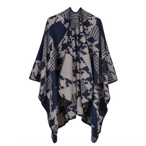 

bird plaid female 2019 warm scarf classic british plaid scarf warm imitation cashmere shawl cloak, Blue;gray