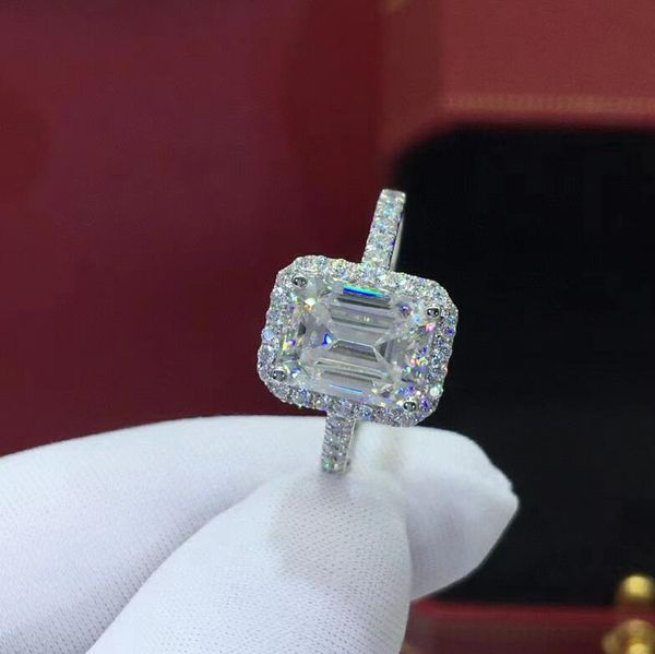 

choucong brand new stunning luxury jewelry 925 sterling silver princess cut white z cz diamond gemstones women wedding band ring gift, Slivery;golden