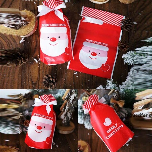 

merry christmas tree gift bags biscuit plastic candy cake drawstring bag for xmas new year party home decoration