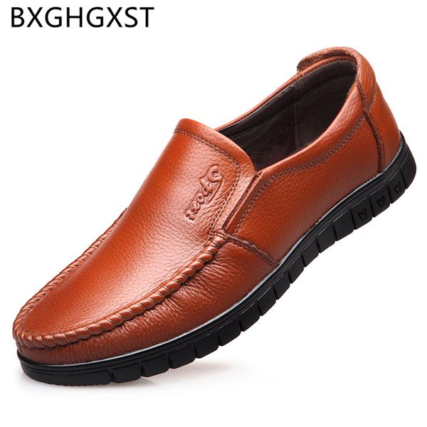 

loafers men casual shoes genuine leather shoes men luxury winter formal dresses designer slip on dress zapatos hombre, Black