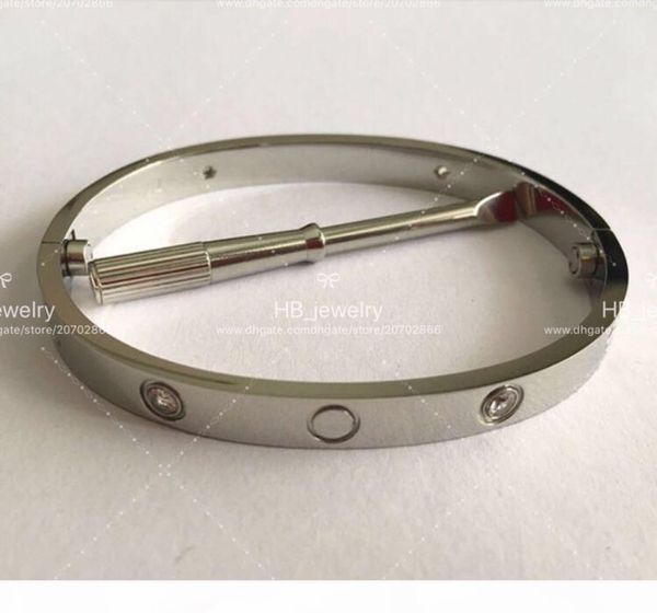 

fashion high version gold love screw bracelet nail bangle pulsera for mens and womens party wedding couples lovers gift jewelry with box, Golden;silver