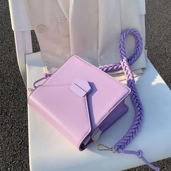 

purple square crossbody bag 2020 fashion new high-quality pu leather women's designer handbag travel shoulder messenger bag