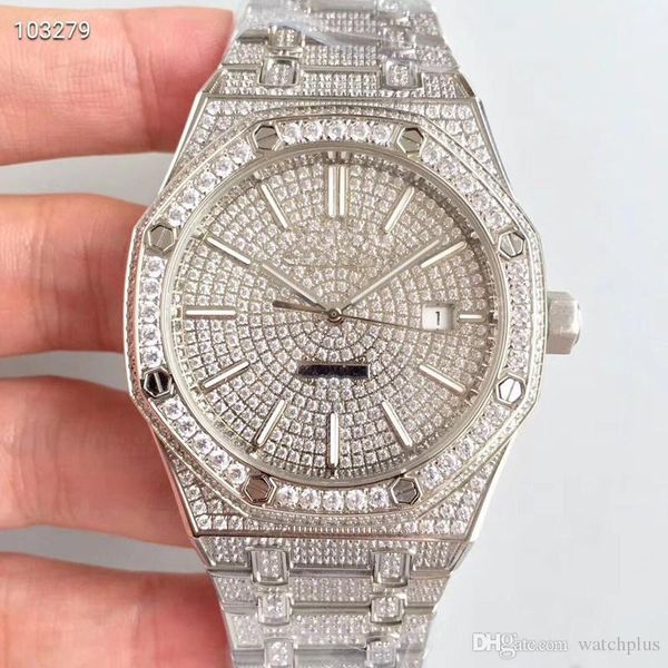 

men's diamond watch 15400.or stainless steel case ultra-thin automatic mechanical movement 41mm luxury watch men watches automatic watc, Slivery;brown