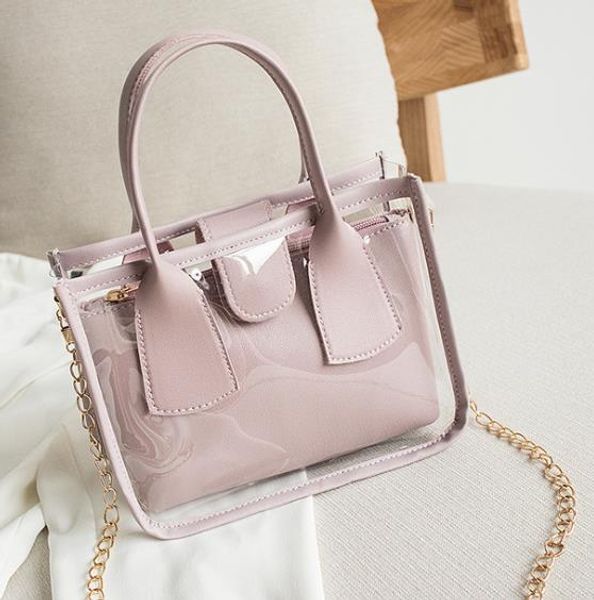 

designer jelly mother-child transparent bag 2020 summer newset handbag shoulder bag