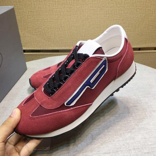 

suede and nylon sneakers men 's shoes autumn and winter breathable luxury footwears style plus size lace -up low men, Black