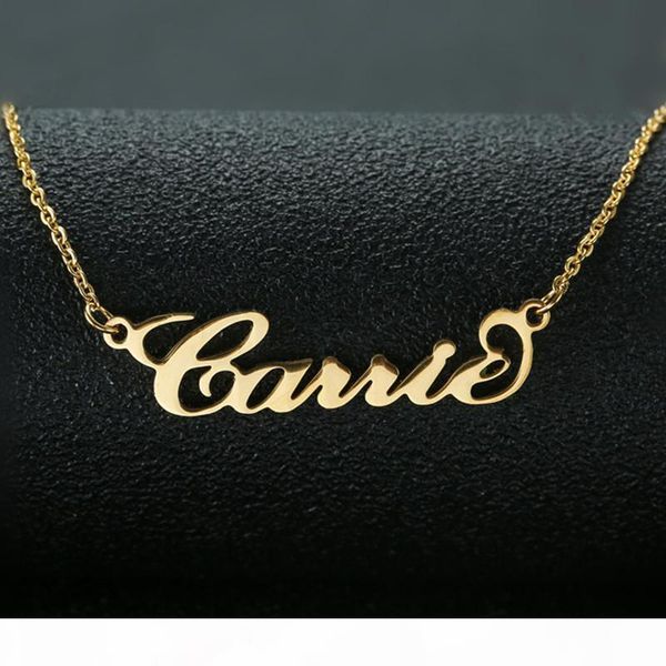 

carrie имя стиля ожерелье персонализированные ювелирные изделия customized ожерелье идеальный подарок dropshipping, Silver