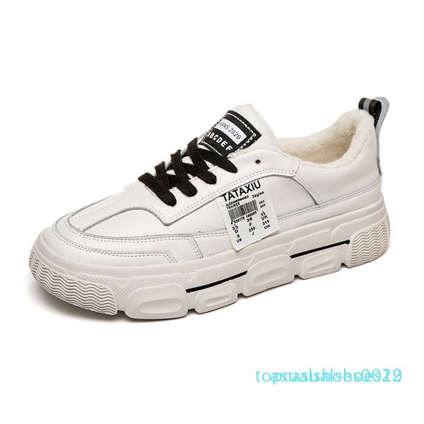 

12020 autumn winter women fashion sneakers female shoes platform genuine leather classic cotton lace up add cotton warm shoes i5-12 t12, Black