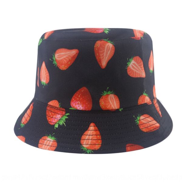 

23bbv soft girl cute strawberry avocado subnet red new korean style out all-match sunshade fisherman strawberry fisherman hat basin hat tide, Blue;gray