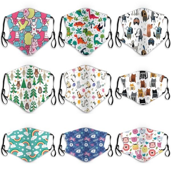 

2020 in stock fast ship kids and face masks with breathing valve 3-layer fashion designer mask dustproof earloop masks 13#706