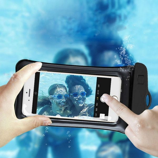 

8j8bu floating air inflatable inflatable waterproof mobile phone waterproof bag outdoor swimming drifting diving transparent pvc touchable w