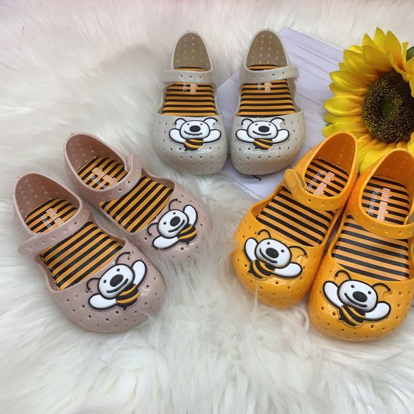 

2020 mei sha hollow and sandals hole shoes little bee cute jelly shoes fragrant sandals, Black;red