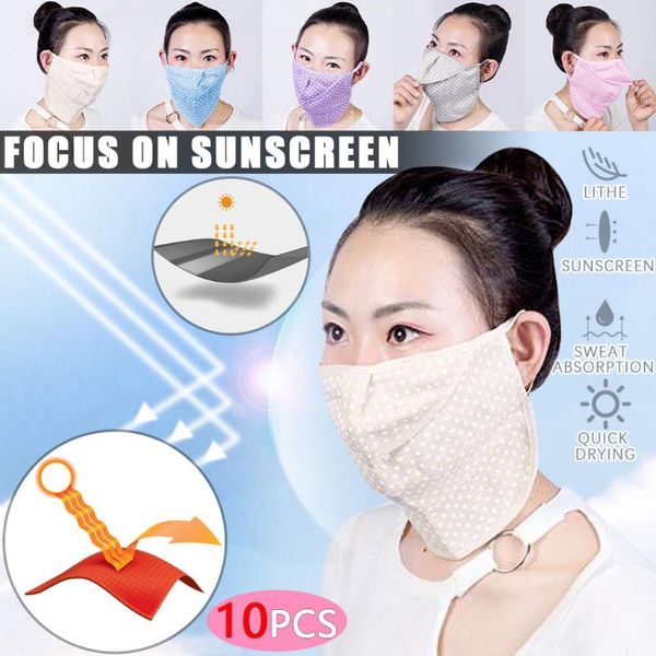 

10pcs women anti-uv protection scarf anti-dust headwear neck scarf reusable mouth face occlusion mouth cover for man and woman, Black