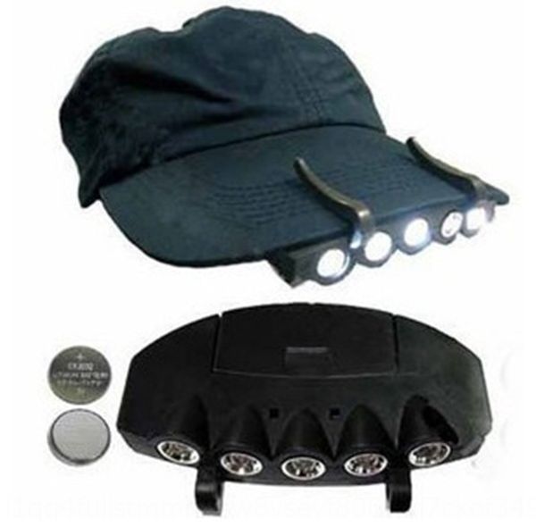 

5led headlight battery cap hat hat lamp fishing headlight night fishing lamp with battery