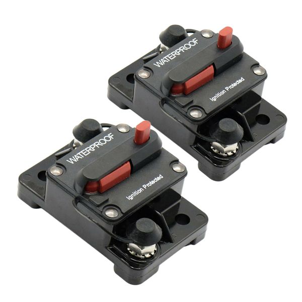 

2x 12v/32v in-line rv car circuit breaker manual reset fuse holder 30a+100a