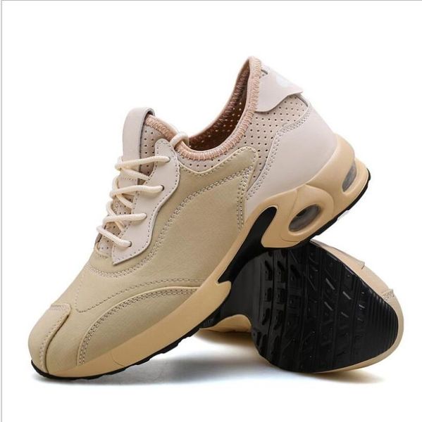

2020 fashion air cushion pu sole ice silk cloth casual sports shoes men casual shoes sports sneakers, Black
