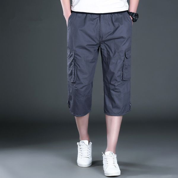 

summer short for men plus size cargo shorts casual cotton beach board shorts with multi pocket loose baggy joggers clothes 4xl, White;black