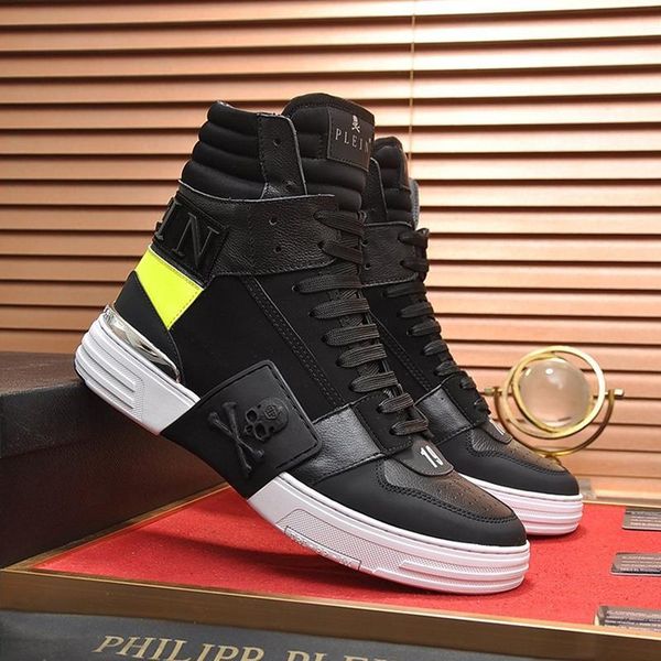 

phantom kick $hi -mixed materials sneakers mens shoes fashion classic shoes luxury lace -up sports shoes herren sportschuhe, Black
