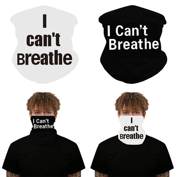 

1pc i can't breathe outdoor sport bandana tube cycling running hiking hunting neck cover headband scarf face summer cool, Black
