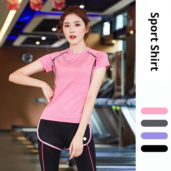 

running jerseys sport women yoga t-shirt workout fitness shirt sports clothing gym seamless short sleeve t, Black;blue