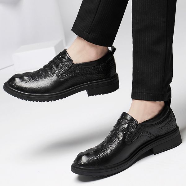 

zapatos cuero flat 2020 shoes mens breathable shoe hombre sneakers men para masculino sapatos de leather sapato male mens man, Black