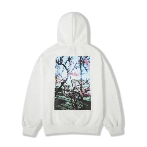 

19fw of essentials цветочные фото печатается с длинным рукавом пуловер толстовка crewneck футболка свитер street oodies tee fymwy266 # 583, Black