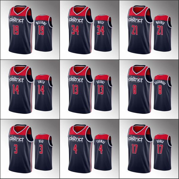 

washington wizards men bradley beal thomas bryant rui hachimura navy nba statement 2020 custom jersey, Black