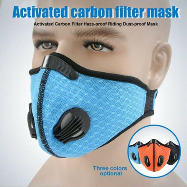 

открытый рм2,5 дыхание многоразовый хлопок haze anti-dust activated carbon респиратор рот лица спорт моющийся туризм шарфы, Black