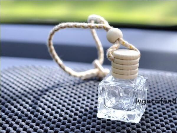 

10ml hanging car perfume bottles car pendant accessories bottle empty square glass bottle cosmetic perfume packaging bottle wholesale 5