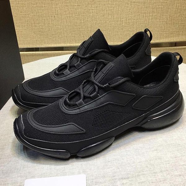 

knit fabric cloudbust sneakers mens shoes drop ship design breathable style lightweight chunky sneakers luxury sports low men shoes, Black