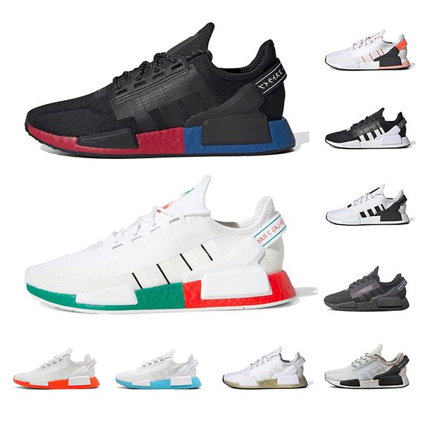 

fashion nmd r1 running shoes for men women 2020 core black carbon mexico city red and blue grey silver metallic sports sneakers