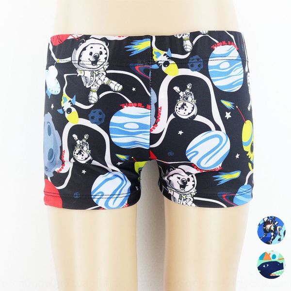 

new nylon children's swimsuit swimming trunks boxer cartoon cute children's swimsuit boys' swimming trunks, Black