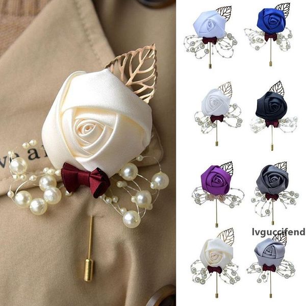 

bride groom brooch wedding artificial flower leaf korean style fabric jewelry brooch corsage wedding ceremony pin boutonniere