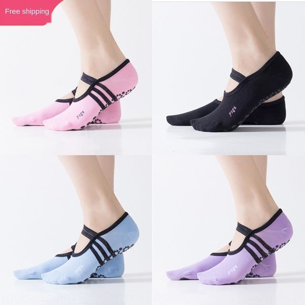 

indoor silicone non-slip yoga women's silicone boat board floor gym professional dance cotton socks backless boat socks, Black