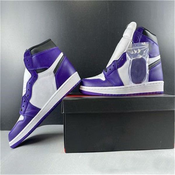 

wholesale new 1 high og court purple men basketball sports shoes 555088-500 sneakers trainers us7-12 shoes, White;red