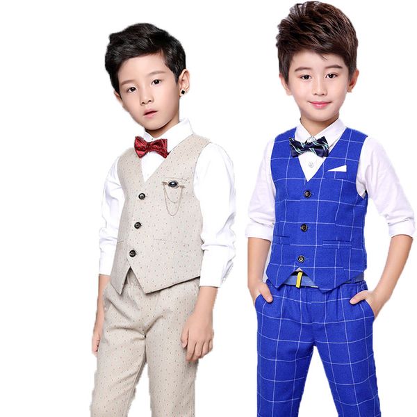 

2020 flower boys formal tuxedos school suit new arrival vest pants 2pcs kids wedding suit kids birtdahy performance clothing set, White