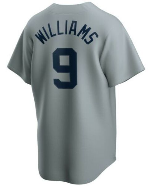 

дешевые ted williams # 9 cooperstown коллекция мужские прошитой xs-6xl бейсбола трикотажных изделий, Gray