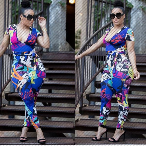 

h8818 independent station european and american fashion womens strapless short-sleeved digital printing jumpsuit spot, Gray