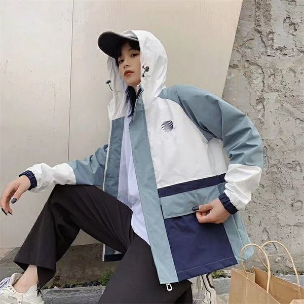 

women's jacket autumn new thin sports windbreaker fashion high-end quality letter pattern women's jacket new listing size m-2xl, Black;brown