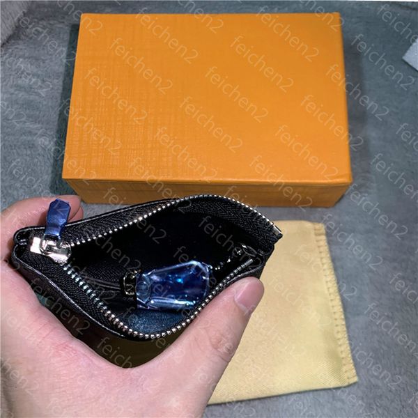 

key pouch zipper key wallets damier leather holds coin purses fashion classical women key holders coin small leather 5 color with box tngq, Red;black