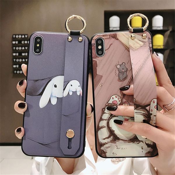 

hand band case for iphone xs max xr x 7 8 plus wrist strap soft tpu back cover coque cases2010 zfypc